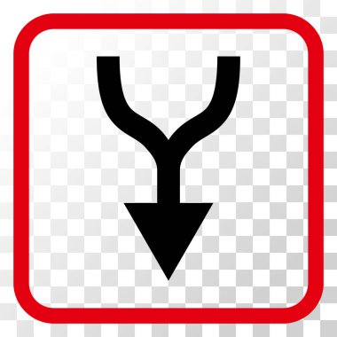 Vektör simgesi bir çerçeve içinde aşağı ok birleştirmek