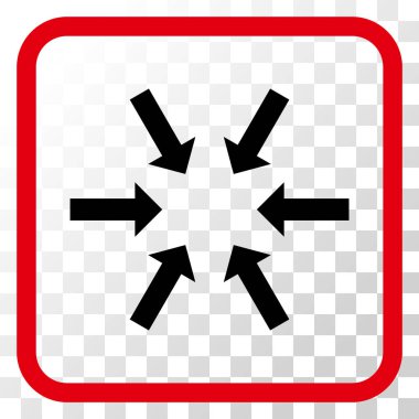 Kompakt oklar bir çerçeve içinde simge vektör