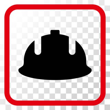 İnşaat kask vektör simgesi bir çerçeve içinde