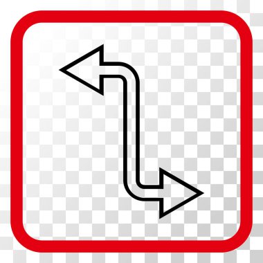 Eğri Exchange ok vektör simgesi bir çerçeve içinde