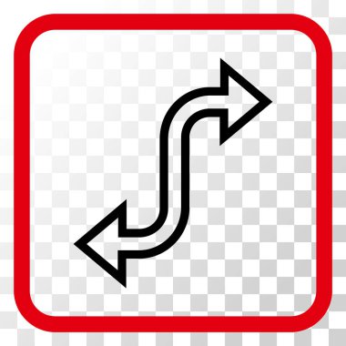 Eğri Exchange ok vektör simgesi bir çerçeve içinde