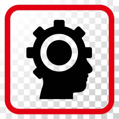 Cyborg dişli vektör simgesi bir çerçeve içinde