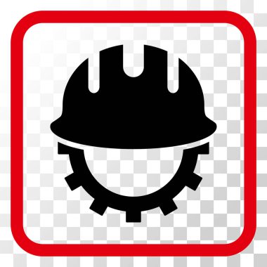 Geliştirme işçisi vektör simgesi bir çerçeve içinde