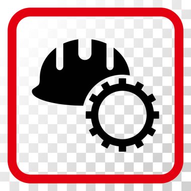 Geliştirme işçisi vektör simgesi bir çerçeve içinde