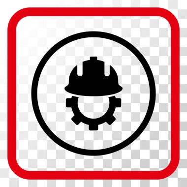 Geliştirme kask vektör simgesi bir çerçeve içinde