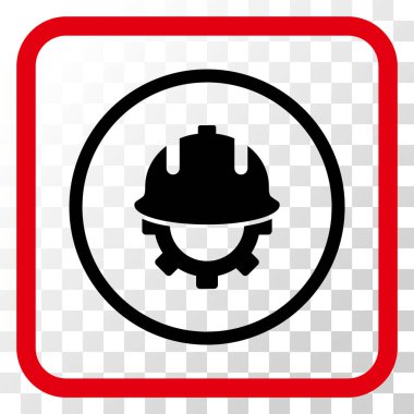 Geliştirme kask vektör simgesi bir çerçeve içinde