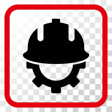 Geliştirme kask vektör simgesi bir çerçeve içinde