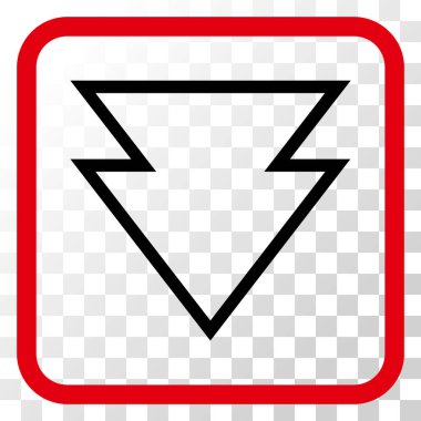 Vektör simgesi bir çerçeve içinde aşağı yön