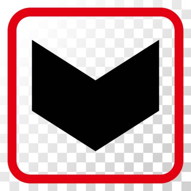 Vektör simgesi bir çerçeve içinde aşağı yön