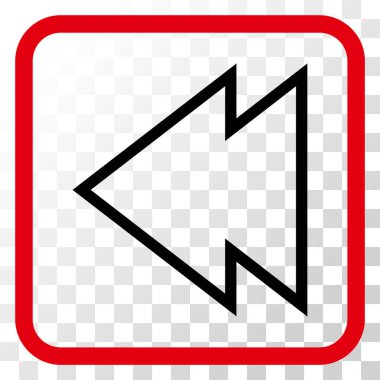 Yön sol vektör simgesi bir çerçeve içinde