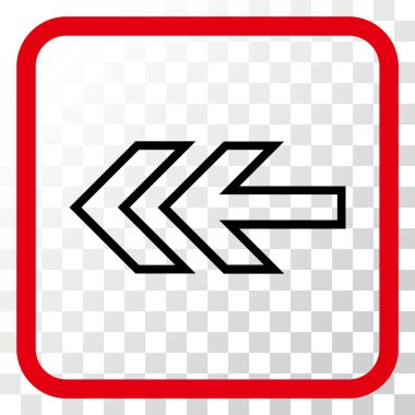 Yön sol vektör simgesi bir çerçeve içinde