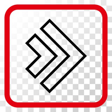 Yöne doğru vektör simgesi bir çerçeve içinde