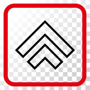 Yön yukarı vektör simgesi bir çerçeve içinde