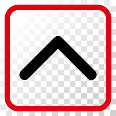 Yön yukarı vektör simgesi bir çerçeve içinde