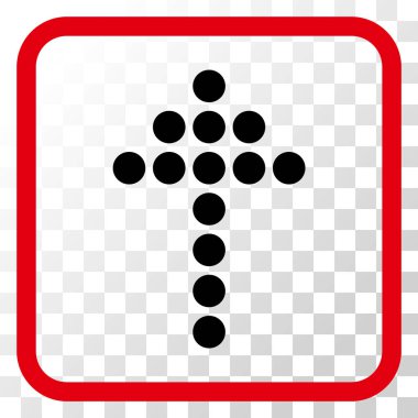 Vektör simgesi bir çerçeve içinde yukarı noktalı ok