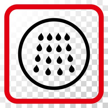 Damla vektör simgesi bir çerçeve içinde