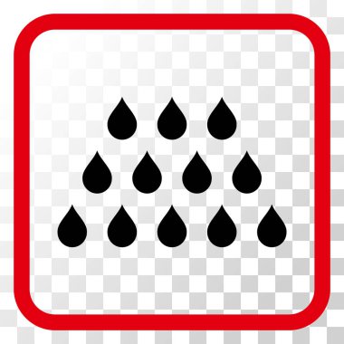 Damla vektör simgesi bir çerçeve içinde