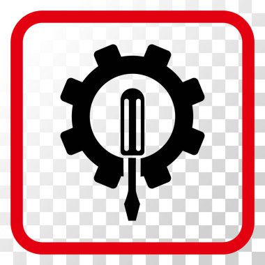 Bir çerçevedeki mühendislik vektör simgesi