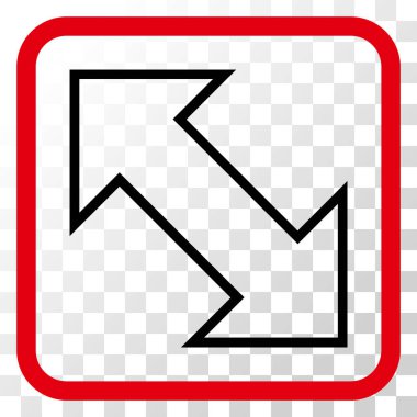 Exchange çapraz vektör simgesi bir çerçeve içinde