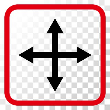 Genişletin okları vektör simgesi bir çerçeve içinde