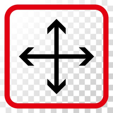 Genişletin okları vektör simgesi bir çerçeve içinde