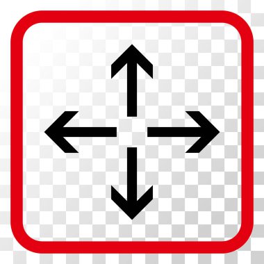 Genişletin okları vektör simgesi bir çerçeve içinde