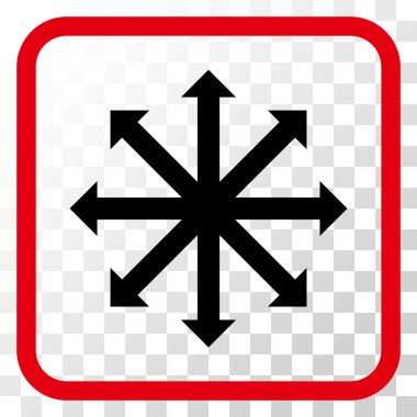 Genişletin okları vektör simgesi bir çerçeve içinde