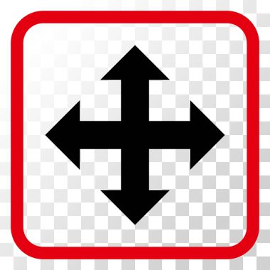 Genişletin okları vektör simgesi bir çerçeve içinde