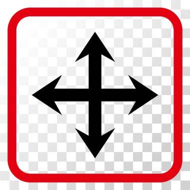 Genişletin okları vektör simgesi bir çerçeve içinde