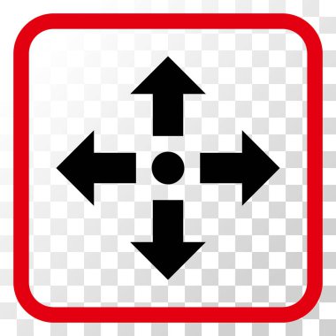 Genişletin okları vektör simgesi bir çerçeve içinde