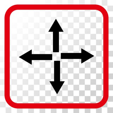 Genişletin okları vektör simgesi bir çerçeve içinde