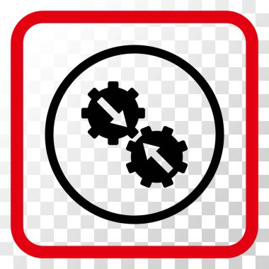 Dişli Tümleştirme vektör simgesi bir çerçeve içinde