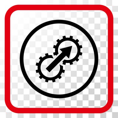 Dişli Tümleştirme vektör simgesi bir çerçeve içinde