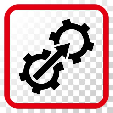 Dişli Tümleştirme vektör simgesi bir çerçeve içinde