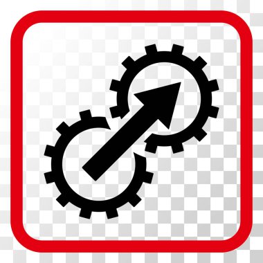 Dişli Tümleştirme vektör simgesi bir çerçeve içinde