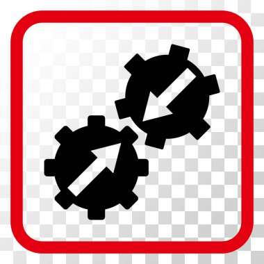 Dişli Tümleştirme vektör simgesi bir çerçeve içinde