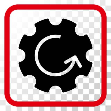 Dişli döndürme vektör simgesi bir çerçeve içinde