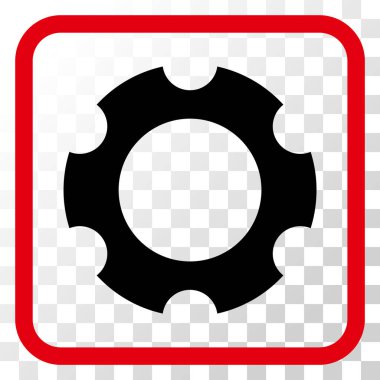 Dişli vektör simgesi bir çerçeve içinde