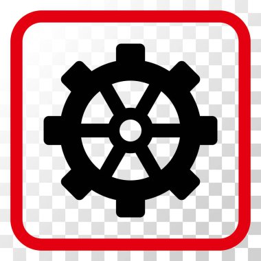 Dişli vektör simgesi bir çerçeve içinde