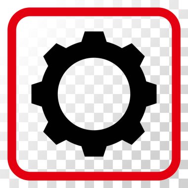 Dişli vektör simgesi bir çerçeve içinde