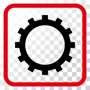 Dişli vektör simgesi bir çerçeve içinde