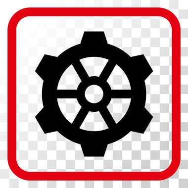 Dişli vektör simgesi bir çerçeve içinde