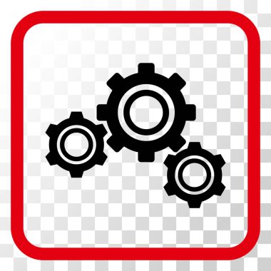 Gears'ı vektör simgesi bir çerçeve içinde