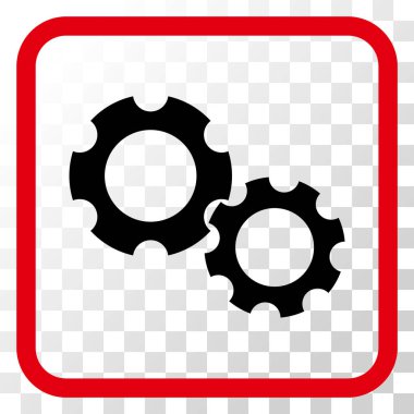 Gears'ı vektör simgesi bir çerçeve içinde