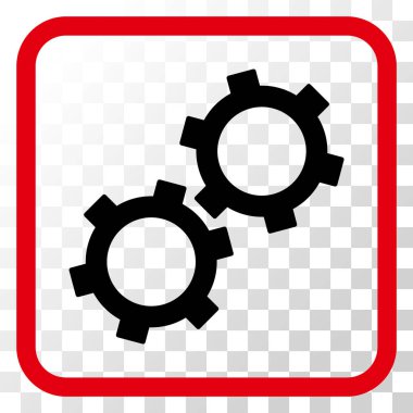 Gears'ı vektör simgesi bir çerçeve içinde