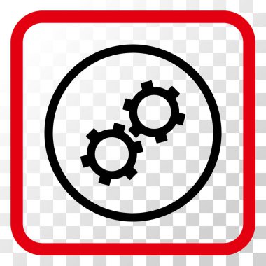 Gears'ı vektör simgesi bir çerçeve içinde