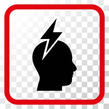 Baş ağrısı vektör simgesi bir çerçeve içinde