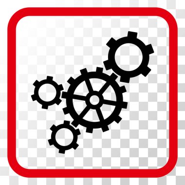 Mekanizması vektör simgesi bir çerçeve içinde