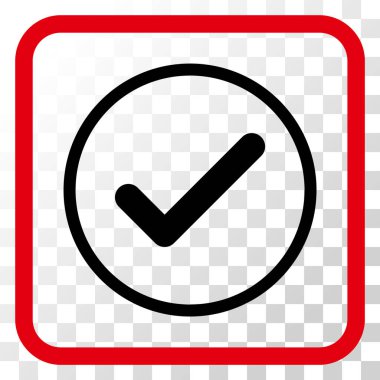 Tamam vektör simgesi bir çerçeve içinde