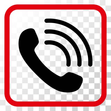 Telefon vektör simgesi bir çerçeve içinde